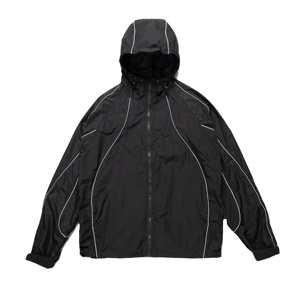 Chaqueta cortavientos con capucha y cremallera personalizada para hombre, chaqueta fina a prueba de viento, chaqueta cortavientos con ribete reflectante a la moda - Product Image 1