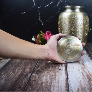 โกศทองเหลืองทำด้วยมือสำหรับขี้เถ้าขี้เถ้าของมนุษย์โกศทองสำหรับฝังขี้เถ้า - Product Image 6