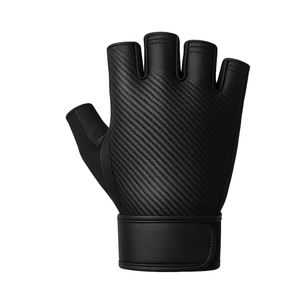 Gants de musculation unisexes à demi-doigts, panneau arrière en fibre de carbone, paume rembourrée résistante, néoprène, sport respirant - Product Image 2