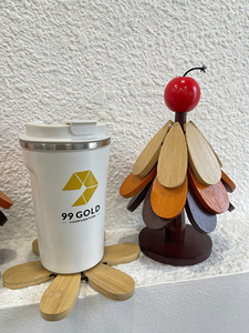 Wooden Tree Coaster Solid <b>Wood</b> <b>Trivet</b> For Kitchen Table Pot And Cup Use Vietnam By 99 Gold Data - Ms Violet - Product Image 2