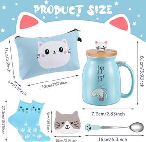 <span class=keywords><strong>Taza</strong></span> de café de cerámica con tapa de gato bonita, cuchara de Pata de Gato, regalo de cumpleaños para el Día de la <span class=keywords><strong>madre</strong></span> para Amiga, <span class=keywords><strong>hija</strong></span>, <span class=keywords><strong>madre</strong></span>, esposa, regalo para mujer - Product Image 2