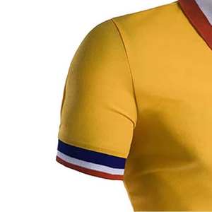 Camiseta Polo de Moda para Hombre, Talla Grande, Transpirable, de Algodón Jersey, Diseño Liso y a Rayas, Estilo Urbano Informal, con Tres Botones - Product Image 2