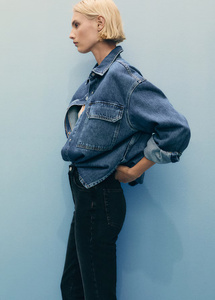 Vente en gros de vestes en jean respirantes pour femmes personnalisées avec finition délavée vintage col rabattu imprimé logo tissé - Product Image 3