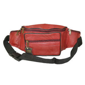 2024 dernier style en stock sac de taille en cuir couleur unie prix pas cher sac de taille en cuir - Product Image 1