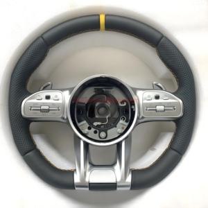 Volante in carbonio mezza pelle nera traforata per Mercedes benz W213 C238 W463 W464 W222 C217 <span class=keywords><strong>CLS</strong></span> <span class=keywords><strong>C257</strong></span> W205 C63 AMG Models - Product Image 1