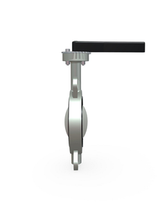 วาล์วผีเสื้อเหล็กหล่อ (แบบเวเฟอร์) ควบคุมด้วยมือ ทนทานสูง จานสแตนเลส แกนสแตนเลส ซับใน EPDM ขนาด 4 นิ้ว สำหรับลมและน้ำมัน - Product Image 1