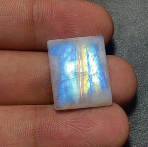 Excellente haute qualité arc-en-ciel pierre de lune Cabochon lâche pierre précieuse concepteur pierre de lune Rectangle forme Cabochon poli Cabochon - Product Image 1