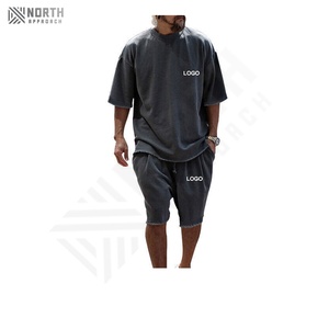 ชุดกางเกงขาสั้นระบายอากาศ2ชิ้นสำหรับผู้ชายฤดูร้อนพิมพ์ลายไซส์ใหญ่พิเศษชุดวอร์มสีล้วนสำหรับผู้ชาย - Product Image 4