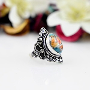 Boho Style 925 Sterling Silver <b>Turquoise</b> Gemstone <b>Ring</b> Jewelry Handmade Silver <b>Ring</b> Jewelry for Women Wedding Gift for Her - Product Image 3