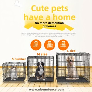 <span class=keywords><strong>Cage</strong></span> pour animaux de compagnie pliable multifonctionnelle à double porte en fil métallique pour chiens et chats - Product Image 5