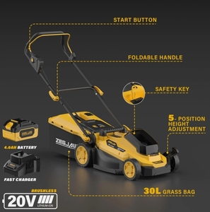 (Hy) เครื่องตัดหญ้าไร้สายเครื่องตัดหญ้าไฟฟ้าพร้อมแบตเตอรี่4.0Ah และที่ชาร์จ - Product Image 2