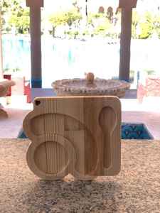 Bandeja de madera de mango de alta calidad con 3 compartimentos Desayuno Almuerzo Cena Plato de madera Bandeja de madera para servir - Product Image 4