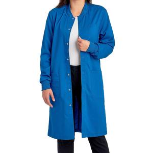 Bata de Laboratorio Médica para Mujer, de Alta Calidad, Transpirable, de Algodón, Poliéster y Spandex, con Múltiples Bolsillos Delanteros, Mangas Largas, OEM - Product Image 6