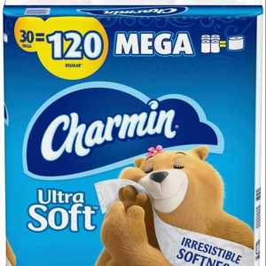 100% Genuine Charmin-Papel higiénico de tacto ultra suave, 18 Mega rollos Familiares | 90 rollos regulares para compradores mayoristas - Product Image 1