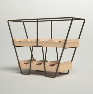 Support de rangement de bouteille de vin marron en forme de W pour cuisine décoration de la maison table à manger champagne vin présentoir support bar - Product Image 3