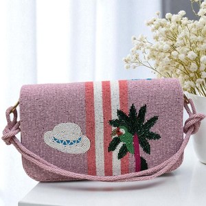 Bolso con cuentas multicolor con asa, bolso de mano, bolso de mano informal, artesanía india, hecho a mano, bolso Baguette, - Product Image 1