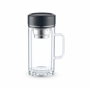 Wholesale Double Wall Borosilicate Glass Tea Infuser Cup Tea Mug With Handle For Office Home - Product Image 1