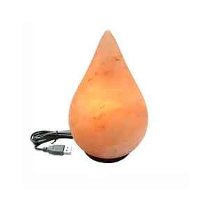 Lámpara de sal del Himalaya rosa en forma de pirámide tallada en roca de cristal Natural respetuosa con el medio ambiente forma de gota de lágrima con función de tacto Real - Product Image 2