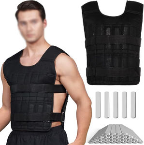 Gilet de musculation tactique réglable de 44 lb, veste d'entraînement de fitness avec 96 plaques en acier pour hommes et femmes - Product Image 1