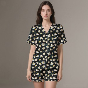 Luxury <b>Silk</b> Satin Sleepwear <b>Pajama</b> Set <b>for</b> <b>Women</b> Summer Spring Smooth Breathable Feel - Product Image 5