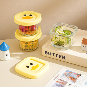 Juego de Platos de Vidrio para Niños al por Mayor con Tapa de Silicona, Plato de Vidrio para Alimentación de Bebés con Ventilación Extraíble y Escala - Product Image 4