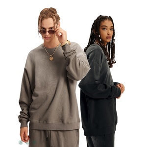 Sudadera de lavado ácido de alta calidad 400 Gsm para hombre, nuevo diseño, patrón sólido, puente, tela tejida de talla grande para invierno - Product Image 2