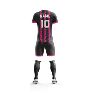 Equipo personalizado nombre uniformes de fútbol con número personalizado deportes/ropa de entrenamiento media manga camiseta de fútbol con pantalones cortos - Product Image 2