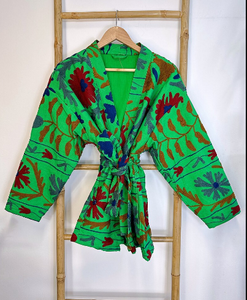 Veste Suzani unisexe à manches longues brodée à la main Vestes de bohème pour la fête et le printemps - Product Image 4