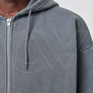 2024 High Quality Men's <b>Full</b> Zipper Hoodie Regular Fit Polyester/Cotton Winter Embroidered <b>Zip</b>-Up <b>Sweatshirt</b> - Product Image 6