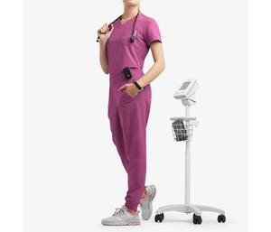 Uniformes de gommage personnalisés Tenue pour femme Vêtements médicaux respirants Uniforme d'infirmière Uniforme d'hôpital d'été Ensembles de gommage pour hôpital - Product Image 3