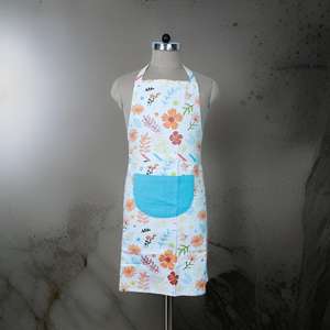 Tablier de cuisine sans manches imprimé feuilles florales élégantes tissu en coton de haute qualité conçu sur mesure pour la cuisine à domicile - Product Image 1