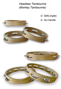 Pandereta de Madera de Doble Capa Alipa ATM-10, 10 x 5 cm, Instrumento Portátil de un Solo Nivel para Festivales - Product Image 4
