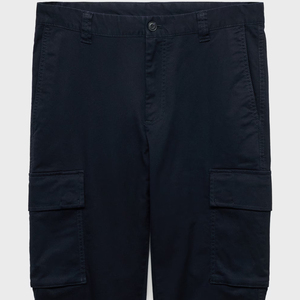 Pantalones informales de algodón de corte regular para hombre, alta calidad, personalizables, azul marino oscuro, rectos, cómodos, ligeros, diseño plano - Product Image 2