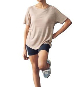 Venta al por mayor neutral cuello redondo ligero manga corta Camiseta algodón mujeres camisetas entrenamiento señoras liso transpirable secado rápido - Product Image 1