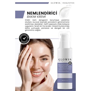 Crème hydratante intensive à base d'eau Glower avec céramide et vitamine B5 pour femmes, tous types de peau, visage, mains et corps, 100 ml - Product Image 2