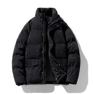Chaqueta acolchada de peso pesado para hombre, decoración de cierre de cremallera larga de invierno, lona impermeable transpirable con capucha, venta al por mayor de invierno - Product Image 4