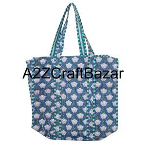 Bolsa de Mano Hecha a Mano con Estampado de Bloques Indio, Bolsa de Transporte de Algodón 100% Moderna, Bolsa de Mercado de Nuevo Estilo, Regalo para Ella - Product Image 6