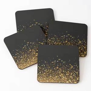 Posavasos de madera maciza de Acacia impreso, juego de posavasos antideslizante con soporte, alfombrilla aislante para el hogar - Product Image 1