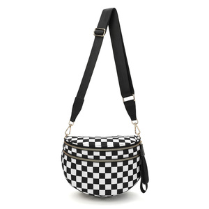 Marsupio Estivo Impermeabile a Quadri in Nylon, Borsa a Tracolla Sportiva Carina per Ragazze e <span class=keywords><strong>Donne</strong></span> - Product Image 1
