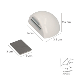 Fermaporta Adesivo con Magnete, Bianco - Product Image 2