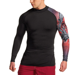 2025 calidad de sublimación impresión Digital MMA hombres Rash Guard manga larga completa compresión hombres Rash Guard OEM mantenido - Product Image 1