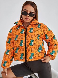 2025 nueva llegada de moda de invierno de manga larga para mujer sublimada burbuja Puffer chaqueta transpirable de invierno - Product Image 4