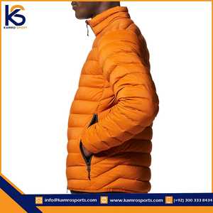 เสื้อแจ็คเก็ตพัฟเฟอร์ผู้ชายคอตั้งผ้าแคนวาสไซส์ใหญ่สำหรับขายส่ง ดีไซน์ใหม่ทันสมัยสำหรับฤดูใบไม้ร่วง - Product Image 4
