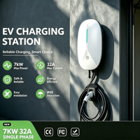 Chargeur EV Commercial Intelligent 7kW Type 2 32A 220V IP66 OCPP RFID Contrôle par Application Câble 5M Garantie 18 Mois Certifié CE FCC