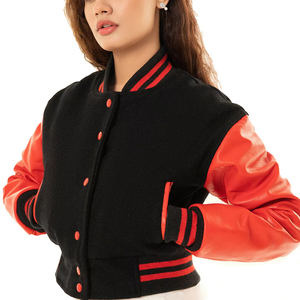 Chaqueta Universitaria Corta de Invierno con Mangas Largas Premium, Diseño Sólido, Chaqueta Universitaria Informal para Mujer, Ropa de Calle - Product Image 2