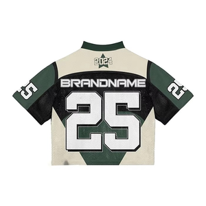 T-shirt Boxy Surdimensionné à Sublimation Personnalisée Maillot de Football Rétro en Maille de Polyester Streetwear Maillot de Football Américain à Col en V - Product Image 2