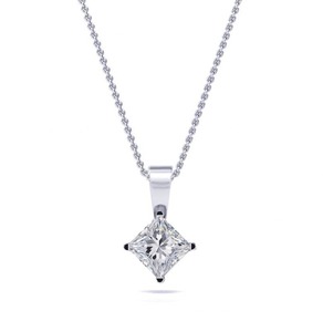 Colgante Solitario de Diamante Corte Princesa Lucida, 0.30 Ct, Diamante Cultivado en Laboratorio, en Platino, para Bodas y Fiestas - Product Image 2