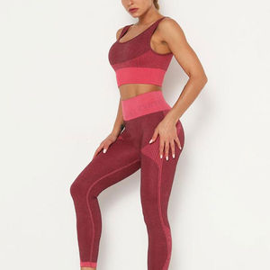 Ensemble de yoga pour femmes tendance 2025, nouvelle arrivée, devant uni, logo personnalisé, 2 pièces, respirant - Product Image 3