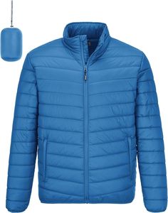 ChillShield Men's ArcticPuff Bomber <b>Jacket</b> Stand Collar <b>Thin</b> Winter <b>Waterproof</b> Breathable Reversible Featuring GlacierFlex - Product Image 1