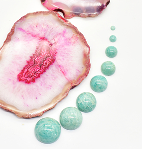 Cabujón de cabina redonda de amazonita azul, cristal de amazonita de piedra preciosa suelta calibrada de 6 mm para fabricación de joyas - Product Image 3